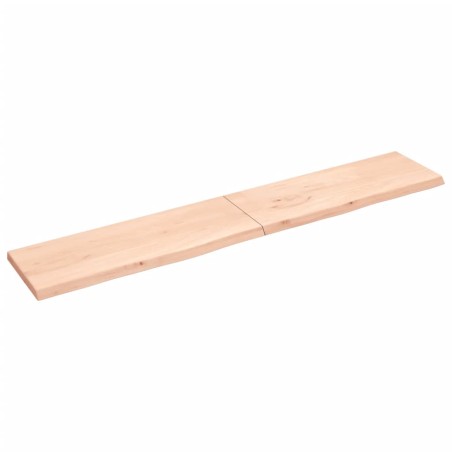 vidaXL Estante de pared madera maciza roble sin tratar 220x40x(2-4) cm