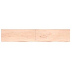 vidaXL Estante de pared madera maciza roble sin tratar 220x40x(2-4) cm