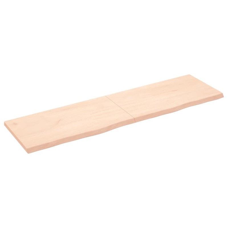 vidaXL Estante de pared madera maciza roble sin tratar 180x50x(2-4) cm vidaXL Estante de pared madera maciza roble sin tratar 180x50x(2-4) cm