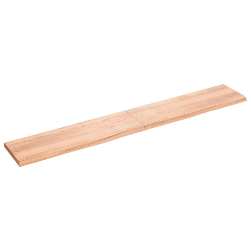 vidaXL Estante pared madera roble tratada marrón claro 200x30x(2-4) cm vidaXL Estante pared madera roble tratada marrón claro 200x30x(2-4) cm