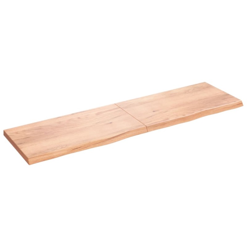 vidaXL Estante pared madera roble tratada marrón claro 220x60x(2-6) cm vidaXL Estante pared madera roble tratada marrón claro 220x60x(2-6) cm