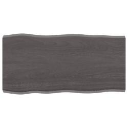 vidaXL Tablero mesa madera tratada borde vivo marrón 80x40x(2-4) cm