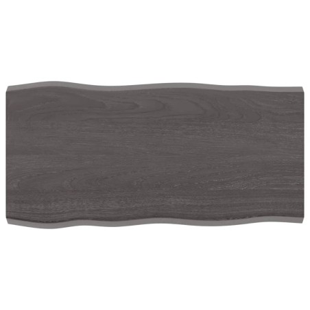 vidaXL Tablero mesa madera tratada borde vivo marrón 80x40x(2-4) cm