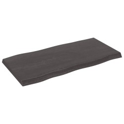 vidaXL Tablero mesa madera tratada borde vivo marrón 80x40x(2-4) cm