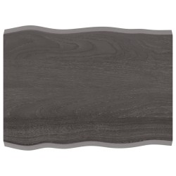 vidaXL Tablero mesa madera tratada borde vivo marrón 80x60x(2-4) cm