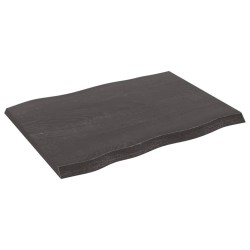 vidaXL Tablero mesa madera tratada borde vivo marrón 80x60x(2-4) cm