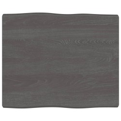 vidaXL Tablero mesa madera tratada borde vivo marrón 60x50x(2-4) cm
