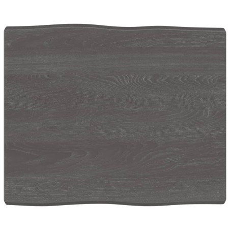 vidaXL Tablero mesa madera tratada borde vivo marrón 60x50x(2-4) cm