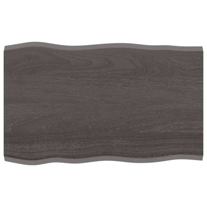 vidaXL Tablero mesa madera tratada roble borde vivo marrón 80x50x2 cm vidaXL Tablero mesa madera tratada roble borde vivo marrón 80x50x2 cm