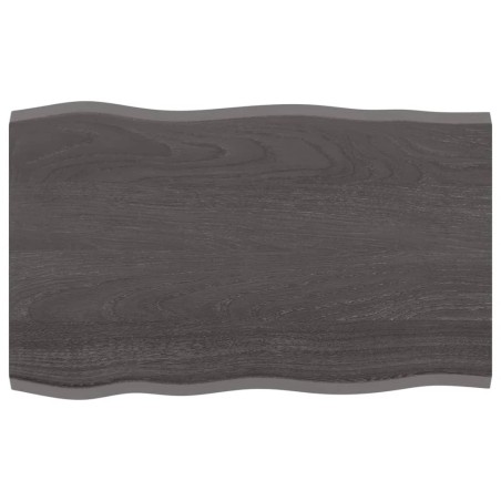 vidaXL Tablero mesa madera tratada roble borde vivo marrón 80x50x2 cm