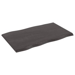 vidaXL Tablero mesa madera tratada roble borde vivo marrón 80x50x2 cm