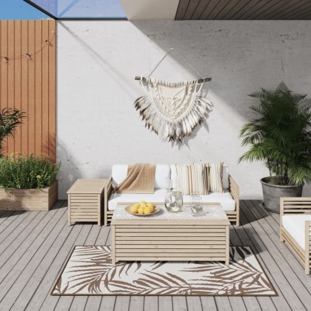 vidaXL Alfombra de exterior gris y blanca reversible 80x150 cm