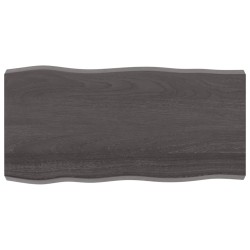 vidaXL Tablero mesa madera tratada borde vivo marrón 100x50x(2-6) cm