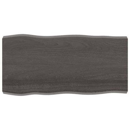 vidaXL Tablero mesa madera tratada borde vivo marrón 100x50x(2-6) cm
