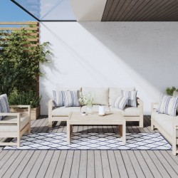 vidaXL Alfombra de exterior gris y blanca 80x250 cm