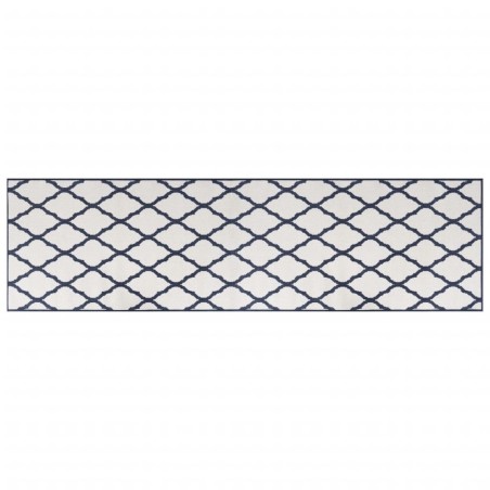 vidaXL Alfombra de exterior gris y blanca 80x250 cm