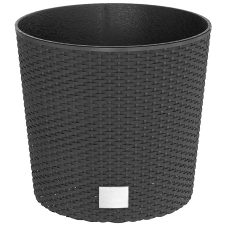 vidaXL Macetero interior extraíble PP ratán gris antracita 15/15,3 L
