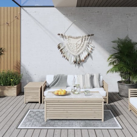 vidaXL Alfombra de exterior gris y blanca reversible 80x150 cm