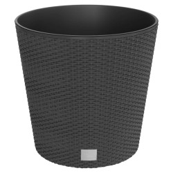 vidaXL Macetero interior extraíble PP ratán gris antracita 35/37,5 L