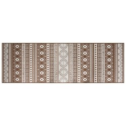 vidaXL Alfombra de exterior marrón y blanca reversible 80x250 cm