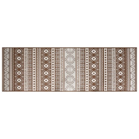 vidaXL Alfombra de exterior marrón y blanca reversible 80x250 cm