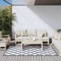 vidaXL Alfombra de exterior gris y blanca reversible 100x200 cm