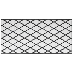 vidaXL Alfombra de exterior gris y blanca reversible 100x200 cm