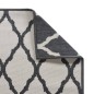 vidaXL Alfombra de exterior gris y blanca reversible 100x200 cm