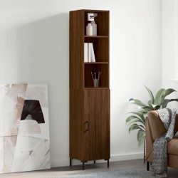vidaXL Aparador alto madera contrachapada roble marrón 34,5x34x180 cm