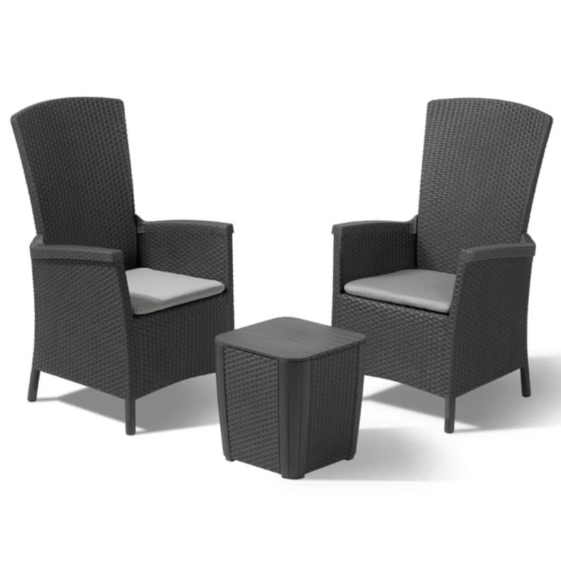 Keter Set de comedor de jardín 3 piezas Vermont grafito 231692 Keter Set de comedor de jardín 3 piezas Vermont grafito 231692