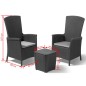 Keter Set de comedor de jardín 3 piezas Vermont grafito 231692 Keter Set de comedor de jardín 3 piezas Vermont grafito 231692