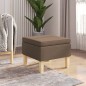 vidaXL Taburete con patas de madera tapizado tejido marrón vidaXL Taburete con patas de madera tapizado tejido marrón