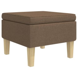 vidaXL Taburete con patas de madera tapizado tejido marrón