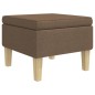 vidaXL Taburete con patas de madera tapizado tejido marrón vidaXL Taburete con patas de madera tapizado tejido marrón