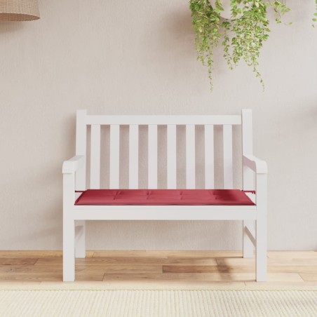 vidaXL Cojín de banco de jardín tela Oxford rojo tinto 100x50x3 cm
