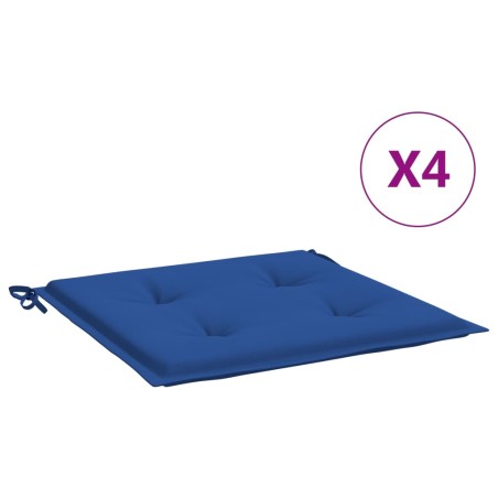 vidaXL Cojines de silla de jardín 4 uds tela Oxford azul 50x50x3 cm