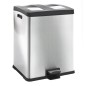 EKO Cubo de basura de pedal Rejoice 2x30 L plateado mate EKO Cubo de basura de pedal Rejoice 2x30 L plateado mate