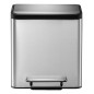 EKO Cubo de pedal EcoCasa 2x15 L plateado mate EKO Cubo de pedal EcoCasa 2x15 L plateado mate