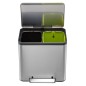EKO Cubo de pedal EcoCasa 2x15 L plateado mate EKO Cubo de pedal EcoCasa 2x15 L plateado mate