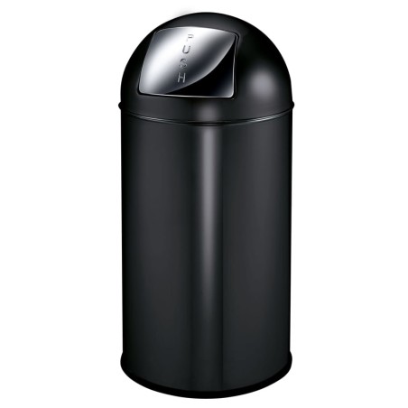 EKO Cubo de basura con tapa de empuje push 40 L negro mate
