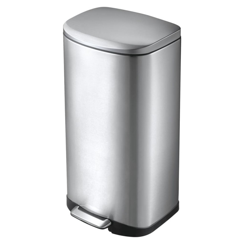 EKO Cubo de pedal Della 35 L plateado mate EKO Cubo de pedal Della 35 L plateado mate