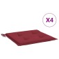 vidaXL Cojines silla de jardín 4 uds tela Oxford rojo tinto 50x50x3 cm