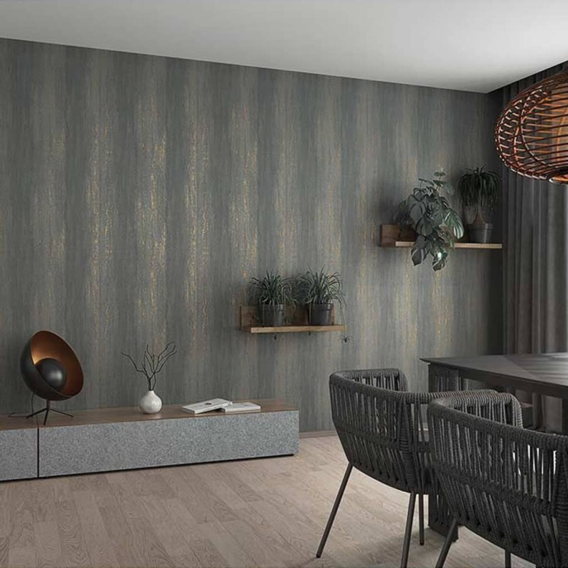 Noordwand Papel de pared Topchic Stripes Effect gris metalizado Noordwand Papel de pared Topchic Stripes Effect gris metalizado