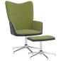 vidaXL Silla de relajación con reposapiés terciopelo y PVC verde claro vidaXL Silla de relajación con reposapiés terciopelo y PVC verde claro