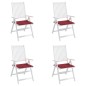 vidaXL Cojines silla de jardín 4 uds tela Oxford rojo tinto 50x50x3 cm