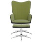 vidaXL Silla de relajación con reposapiés terciopelo y PVC verde claro vidaXL Silla de relajación con reposapiés terciopelo y PVC verde claro