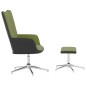 vidaXL Silla de relajación con reposapiés terciopelo y PVC verde claro vidaXL Silla de relajación con reposapiés terciopelo y PVC verde claro