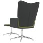 vidaXL Silla de relajación con reposapiés terciopelo y PVC verde claro vidaXL Silla de relajación con reposapiés terciopelo y PVC verde claro