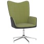 vidaXL Silla de relajación con reposapiés terciopelo y PVC verde claro vidaXL Silla de relajación con reposapiés terciopelo y PVC verde claro