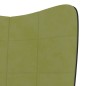vidaXL Silla de relajación con reposapiés terciopelo y PVC verde claro vidaXL Silla de relajación con reposapiés terciopelo y PVC verde claro
